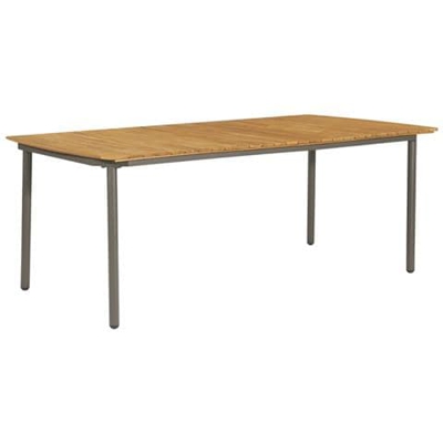 Tavolo Da Giardino 200x100x72cm In Massello Di Acacia E Acciaio
