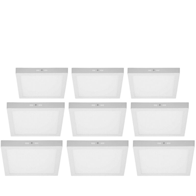 9 x Plafoniera a LED 24W AC 220-240 V 1912 Lumen 300 x 300 mm IP53 LED Pannello Bianco Freddo 6000K Plafoniere a LED Faretto da Incasso Pannello LED