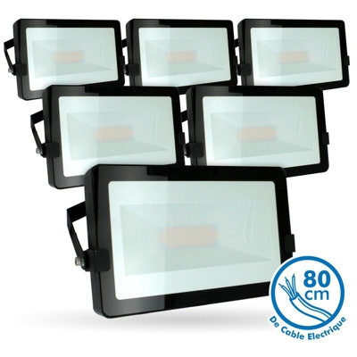 Lotto di 5 proiettori a LED 50W Black Outdoor IP65 | Température de Couleur: Bianco neutro 4000K