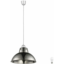 Lampada sospensione acciaio inox sala pranzo pendente illuminazione argento set con lampadina a LED en oferta