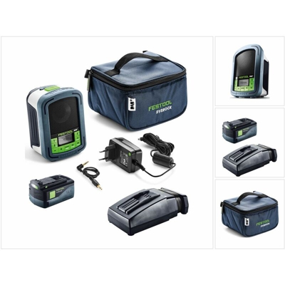 Festool Sysrock BR 10 Radio digitale DAB+ ( 202111 ) + 1x Batteria BP 18 Li 5,2 AS + Caricabatterie TCL 6