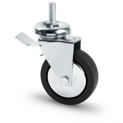 Ruota Girevole in Gomma con Freno per Mobili Ø 100 mm Perno M12x30 Avo precio