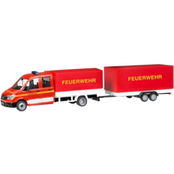 093866 H0 MAN TGE ed è sempre disponibile doppia cabina con pianale e rimorchio piano - Herpa precio