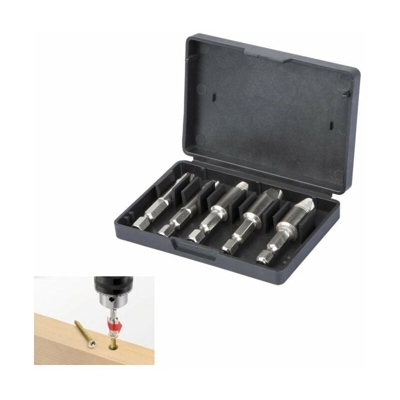 Estrattori/Inserti per trapano/avvitatore per rimuovere viti/bulloni incastrate/prigioniere/rovinate set 5 pz