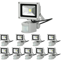 10 x 10W LED Faretto Proiettore con Sensore di Movimento 220-240V 600 Lumen Bianco Freddo 6000K Luce Faro da Esterno IP65 Impermeabile Faretti Fari características