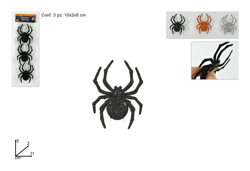 Set 3 Ragnetti Con Pinza 10X2X8Cm Assortiti Halloween Decorazioni en oferta