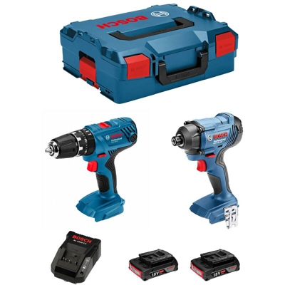 BOSCH Kit GSB 18V-21 + GDR 18V-160 (2 x 2,0 Ah + AL1820CV + L-Boxx 136)