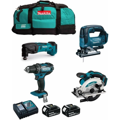 MAKITA Kit MPK18423A (DDF482 + DTM50 + DSS610 + DJV182 + 2 x 3,0 Ah + DC18RC + LXT600)
