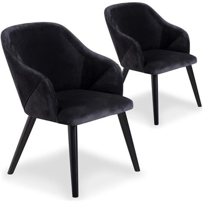 Set Di 2 Poltrone Liberto In Velluto Nero