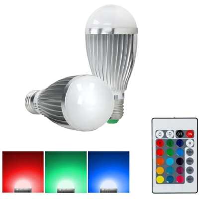 ECD Germany 6 x E27 LED Lampadina 9W AC 220-240V RGB 16 Colori 845 Lumen con Telecomando 24 Tasti