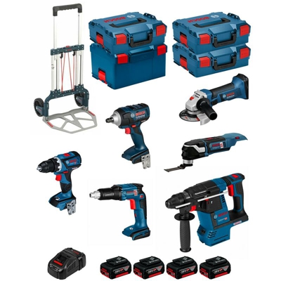 BOSCH Kit PSL6P4MC (GWS 18-125 V-LI + GSR 18V-60C + GOP 18V-28 + GDS 18V-EC 250 + GSR 18V-EC TE + GBH 18V-26F + 4 x 5,0Ah + ...)