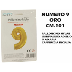 Bighouse It - PALLONCINO MYLAR CM.101 NUMERO 9 ORO precio