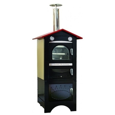 Forno Smile Nero Con Tetto Rosso Da Esterno 40X50