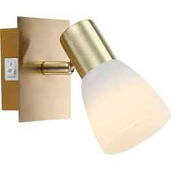 Applique LED faretto in ottone illuminazione soggiorno sala da pranzo spot in vetro orientabile lobo 54538 -1 en oferta