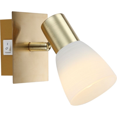 Applique LED faretto in ottone illuminazione soggiorno sala da pranzo spot in vetro orientabile lobo 54538 -1