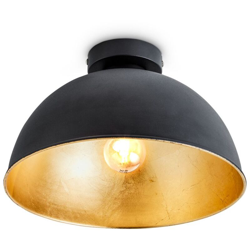 I Lampada da soffitto Retro I Lampada da soffitto Vintage I 31cm I Nero-Oro I senza lampadine E27 I Paralume d'oro - B.k.licht características