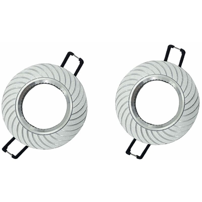 Coppia portafaretto incasso rotondo alette molla silver satinato vortice LS16007