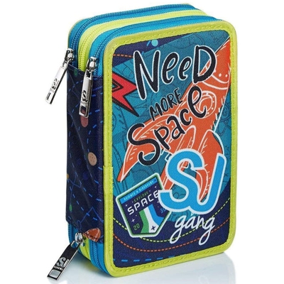 Astuccio Portapastelli Scuola 3 Zip Seven SJ Gang Boy Ledtech Accessoriato