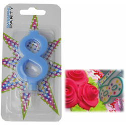 Bighouse It - CANDELINA CM.9 NUMERO 8 COLORE CELESTE precio