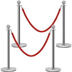 4 x Colonnine Segnapercorso Transenna Eliminacode Separacode, Paletti di Delimitazione per Hotel Ristorante Cinema características