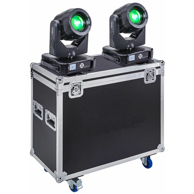 Set 2 teste mobili rgb 230W proiettore faro rotante effetti disco strobo valigia
