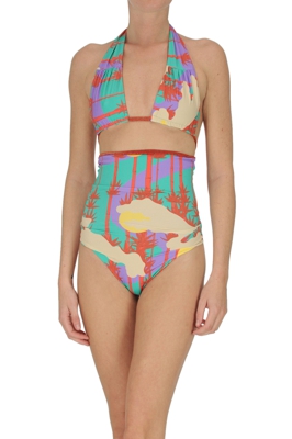 Printed triangle bikini