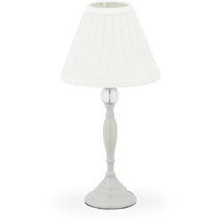 Relaxdays - Lampada da Tavolo, con Cristallo, Paralume in Stoffa, E14, Luce per Salotto, Comodino, 42 x 21 cm, Grigio precio