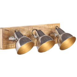vidaXL Lampada da Parete Industriale Argento 70x23 cm E27 Legno Mango - Argento precio