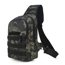 Huntvp® Borsa Petto Tattico con USB Ricaricabile Porta Bottiglia Militare Zaino Monospalla Uomo Borsello a Tracolla Molle per Campeggio Escursionismo  precio