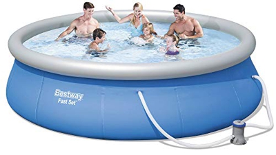 giordanoshop Piscina Gonfiabile Autoportante Rotonda Ø396x84cm Bestway Fast Set 57321