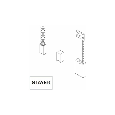 Marca - COPPIA SPAZZOLE SPAZZOLA A CARBONCINO RICAMBIO PER UTENSILI STAYER (13718V) 6X10X20 PZ.2 (13720)