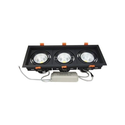 Downlight da incasso a soffitto 3X10W Nero 4500K