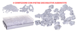 Peragashop - 3 CONFEZIONI DI PIETRE DECORATIVE IN ACRILICO 100GR TRASPARENTI ACCESSORI DECORAZIONI NATALE precio