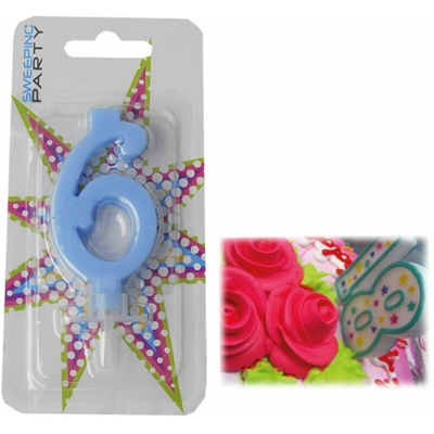 Bighouse It - CANDELINA CM.9 NUMERO 6 COLORE CELESTE