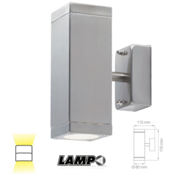 FARETTO QUADRATO PARETE IP44 GU10X2 230V - Lampo precio