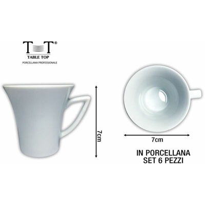 Bighouse It - TAZZINE CAFFE' CONF.6PZ. S/PIATT. BIANCO HAPPA