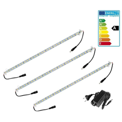 ECD Germany 3 x 1m LED Striscia da Incasso Sottopiano 60LED/m 5050 SMD 12V Bianco Freddo 6000K 680 Lumen Nastro Impermeabile con Adattatore precio