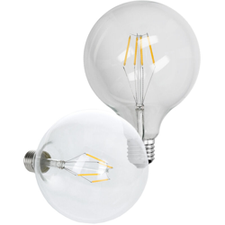 4 x Lampadina LED a Filamento E27 4W Set Lampadine LED Bianco Caldo 2800K 403 Lumen Angolo del Fascio 120 ? Filamento Lampadina LED E27 125 mm características
