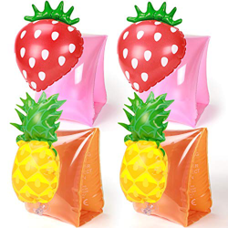 Tacobear 2 Paia Braccioli Bambini 3D Piscina Braccia Gonfiabili Braccio Galleggiante Maniche Nuoto Bracciali per Bambini (Ananas e Fragole) características