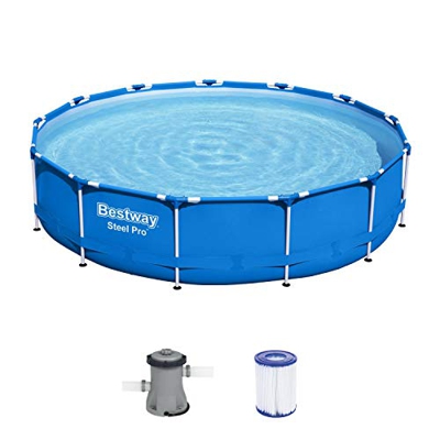 Bestway Steel PRO Piscina con Telaio in Acciaio, Blu