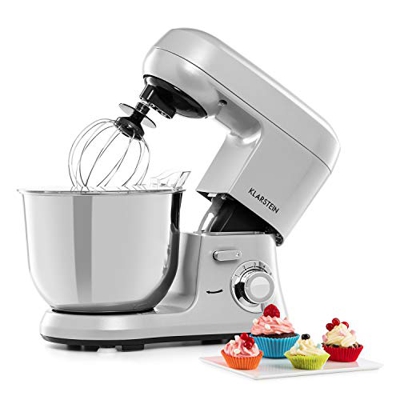 KLARSTEIN Bella Robusta Metal - Robot da Cucina, Alloggiamento Pressofuso, Ciotola in Acciaio Inox 5,5 L, Funzione a Impulsi, 1.200 Watt, 6 Potenze, G