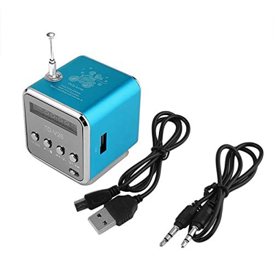 Ourine Altoparlante Portatile Mini USB, Altoparlante Portatile Mini USB MP3 / 4 Supporto Lettore Musicale SD TF Card USB 2.0 Stereo Radio FM Blu