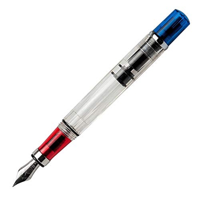 Twsbi Diamond 580 RBT - Penna stilografica trasparente, blu/rosso, M7446070 - EF