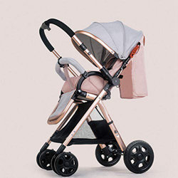 HXPH Compatto da Viaggio Pram- Leggero Pieghevole a Quattro Ruote del Carrello Doppio Buggy con Sdraiato Funzione bidirezionale Carrello Alta Paesaggi características