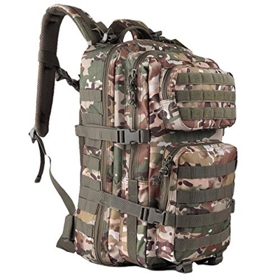 OLEADER Zaino tattico Militare da 40 l, Impermeabile, Grande Zaino da Assalto, Zaino Molle per Esterni, Trekking, Campeggio (Nero Mimetico) (Jungle Ca