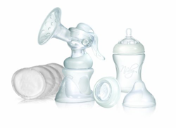 Nuby NT72035 - Confezione da 1 tiralatte manuale, 1 biberon da 150 ml, 1 biberon da 240 ml, 1 coperchio, 12 coppette assorbilatte en oferta