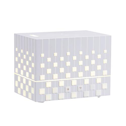 Decdeal Diffusore di Aromi Ad Ultrasuoni,Umidificatore a Cubo Diffusore di Olio Essenziale 220ML,Senza Acqua Spegnimento Automatico/Luce Notturna Colo en oferta