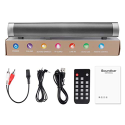 rongweiwang LP-08 Soundbar Wireless Speaker Bluetooth Incorporato Subwoofer Telecomando Telecomando Stereo di Controllo TF Home Theater TV Sound Bar en oferta