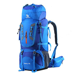 HWJIANFENG Zaino da Montagna in Nylon 80L Antipioggia Zaini da Escursione Traspirante Zaino da Trekking con Grande capacità (Blu) en oferta