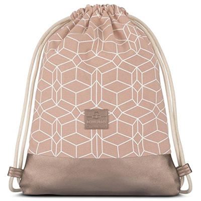 Johnny Urban Borsa a Sacco in Cotone Rosa Noah Zaino Sacca in Tela con Chiusura a Cordoncino e Tasca per Donna e Uomo - Vintage Sacche Sportive di Cot